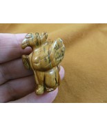 (Y-GRI-556) Tan GRIFFIN gryphon gemstone carving figurine gem statue Eag... - $19.22 CAD