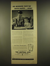 1945 The Mutual Life Insurance Company of New York Ad - they're both happy - $18.49