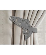 Fishing Theme Jumping Trout Drapery Holdback in Black Rust or Unpainted - $39.00
