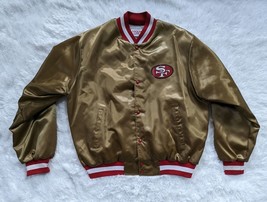 Vintage San Francisco 49ers Locker Line Gold Satin Jacket XL USA READ DE... - £196.58 GBP