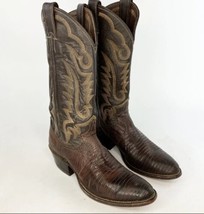 Justin Chocolate Iguana Teju Lizard Cowboy Boots Style 8308 US Sz 7.5D - £44.17 GBP