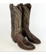 Justin Chocolate Iguana Teju Lizard Cowboy Boots Style 8308 US Sz 7.5D - £43.90 GBP