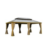 12&#39;x18&#39; Hardtop Gazebo Aluminum Frame w/ Curtains - $49,824.67 MXN