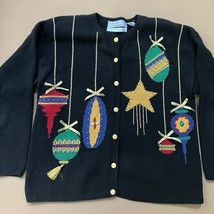 Signatures By Northern isles Cardigan Size L Vintage Christmas Ornaments... - $37.62