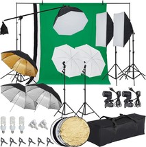 Photography Lighting Kit With Backdrops, 8.5Ftx10Ft Backdrop Stand, 5 Tripod - £164.45 GBP