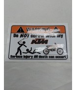 Warning Do Not Screw With My KTM Motorcycle 4&quot; Decal Sticker - $13.19 CAD