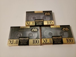Vtg 90s Maxell Xlii 100 Type Ii High Bias 3 Cassette Tape Lot Japan Sealed Nos - £27.37 GBP
