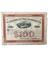 Antique 1901 American Oak Leather Co. State Of Ohio Stock Certificate Ca... - $564.33 MXN
