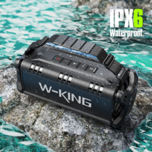 W-KING D8 Waterproof Portable Bluetooth Speaker Loud 50W Punchy Bass Black - £59.77 GBP