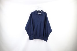 Vintage 90s Members Only Mens XL Faded Collared Pullover Shirt Jacket Navy Blue - £38.68 GBP