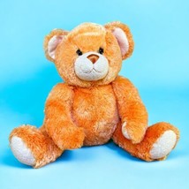 Build-A-Bear Orange Sherbet 15&quot; Plush Teddy Bear BABW Shaggy Soft Fluffy Bright - £14.10 GBP