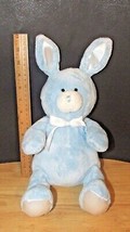 Kids Preferred Plush Bunny Rabbit blue white bow baby soft toy satin ears feet - $8.90