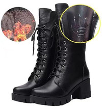 Women s martn boots 2021 autumn and winter new women s boots high heeled mid tube thumb200