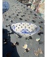 Delft Holland Hand Painted Blue White Dish Bowl Heart Pierced Windmill - $181.73 MXN
