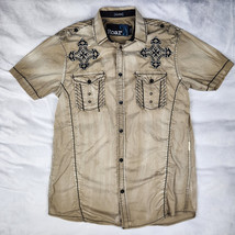 Roar Shirt Mens Large Embroidered Y2K Short Sleeve Buckle Signature Affl... - $34.64