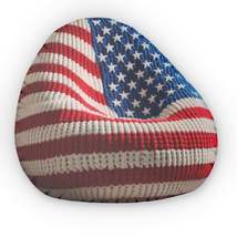 American Flag Beanbag Chair Cushion, Plush Shaped Pillow - £34.50 GBP+