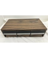 Vintage Faux Wood 30 Cassette Tape Holder 3 Drawer Storage Case - £15.11 GBP