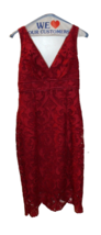 ML Monique Lhuillier Red Sleeveless Lace Overlay Dress Size Women&#39;s 2 4416150 - £63.30 GBP