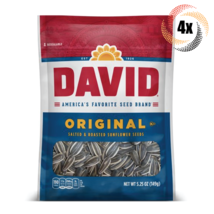 4x David Original Flavor Sunflower Seed Bags 5.25oz Salted &amp; Roasted! - £15.59 GBP