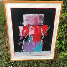 Randall Mason Original Huge Abstract Modern Cubist 1980s Mid Century Mixed Media - £1,183.04 GBP