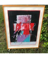 RANDALL MASON Original HUGE ABSTRACT MODERN CUBIST 1980s Mid Century Mix... - $2,015.42 CAD