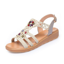 bohemian style summer women sandals fashion shoes woman cow leather sandals wome - £43.24 GBP