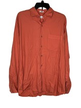 Peter Millar Mountainside Men Shirt Long Sleeve Button Down Collar Orange Large - £22.63 GBP