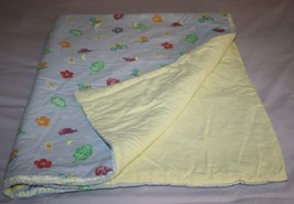 Baby Quilt Girls Floral Blanket Butterfly Bee Cotton Ribbon Edge Handmade Tied - £13.66 GBP