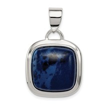 Sterling Silver Sodalite Pendant Charm Jewelry 24mm x 20mm - £27.68 GBP