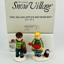 Dept 56 The Original Snow Village &quot;Girl Selling Apples And Newsboy&quot; Set ... - £8.40 GBP
