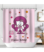 Hello Kitty Waterproof Shower Curtain Set Bathroom Decor Curtain W/Hooks... - £13.27 GBP+