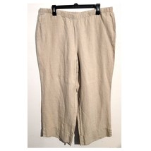 J Jill Love Linen Pull-On Cropped Wide Leg Pants Flax Cream Large Missy NEW - $30.00