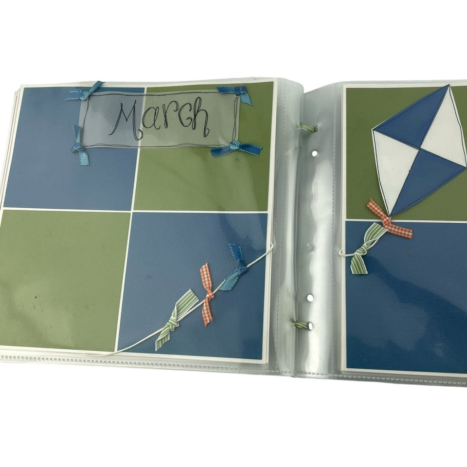 Handmade Scrapbook Album The Year In Review Twelve Month 8" x 8" Page Size Item image 4