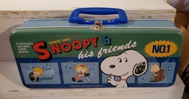 Peanuts Snoopy music theme metal carrying case box with handle ! 12" x 5" x 3" - $44.99