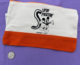 Disney Mickey Mouse Flat Pouch - 10&quot; x 6&quot; - Vibrant Orange &amp; White Elega... - £23.28 GBP