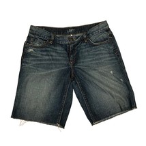 Ann Taylor Loft Shorts Womens Size 6Distressed Cut Off Bermuda Blue Deni... - $219.87 MXN