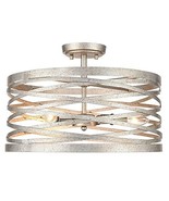 Millennium Lighting Metal Semi-Flush Ceiling Mount in Antique Nickel- Si... - $127.71