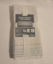 Better Homes &amp; Gardens Cloth Napkins NEW 4 Pack White with stripes - £10.02 GBP
