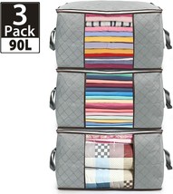 Large Capacity Clothes Storage Bag Organizer For Comforters Blankets Bed... - $32.99
