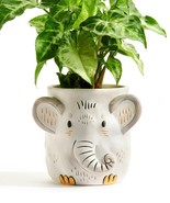 Elephant Planter Adopt Bella Pet Grow Plant Parent Buddies Ceramic Drain... - £23.65 GBP