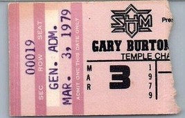 Vintage Gary Burton Concert Ticket Stub March 3 1979 de Long Bosquet Ill... - £43.19 GBP