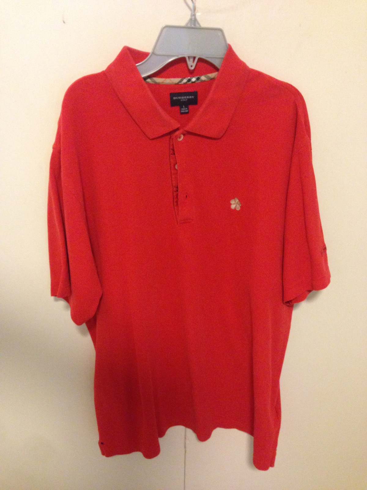 Primary image for   Vintage Burberry  golf polo mens shirt size  Large made in Hong Kong