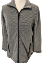 T by Talbots Petite Navy and White Striped Zip Front Jacket Size Lp - $18.99