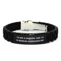 I&#39;m Not a Regular. Alaskan Malamute Dog Black Glidelock Clasp Bracelet, Unique A - £15.62 GBP