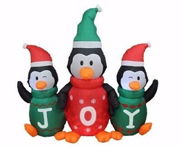5 Foot Tall Christmas Holiday LED Inflatable Penguins JOY Yard Party Decoration - £55.35 GBP
