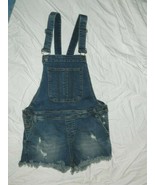 Girls Youth Classic SEETHRUSOUL Brand Denim Overall Shorts size Small / ... - £13.03 GBP