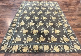 Tibetan Nepal Rug 6x9 Wool Hand Knotted Vintage Floral Bouquet Carpet Dark Green - £1,251.29 GBP