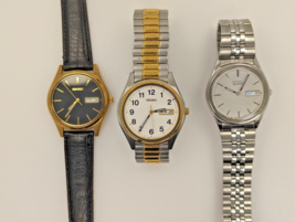 Lot of  3 Seiko Men&#39;s Dress 7N43 Quartz Watches Vintage 1980s AS IS - £58.18 GBP