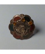 Antique Victorian Scottish Agate Cairngorm Thistle Brooch - $2,736.63 MXN