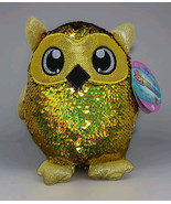 Shimmeez Oakley Owl Gold/Red Reversible Sequins Stuffed Animal Plush 8&quot; ... - €11,69 EUR